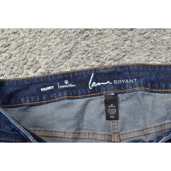 Lane Bryant Blue Skinny Genius Fit Jeans 24P Plus Petite Cotton Blend Zip - Picture 4 of 6